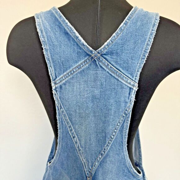 Joes Jeans Shortalls Taylor Hill Medium Blue Denim Bib Overall Shorts Y2K Boho - Picture 12 of 16